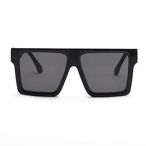 2021 New Arrivals Women Men PC UV 400 Custom Logo Big Shades Sunglasses Mirror Flat Top Sunglasses Sun Glasses