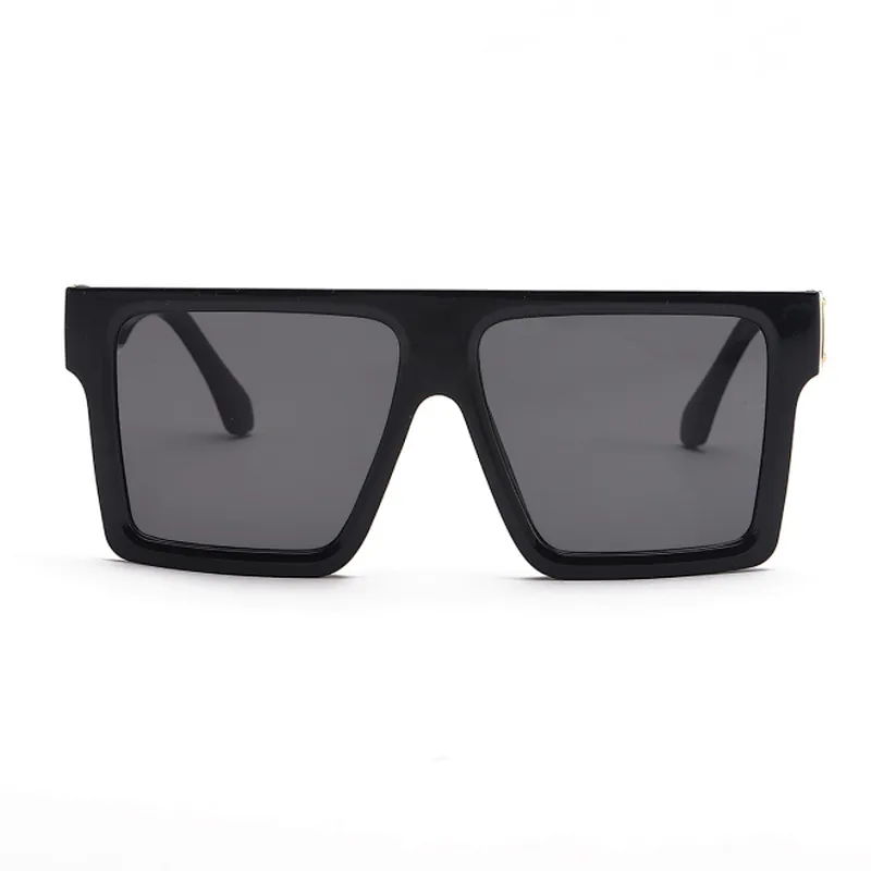 2021 New Arrivals Women Men PC UV 400 Custom Logo Big Shades Sunglasses Mirror Flat Top Sunglasses Sun Glasses