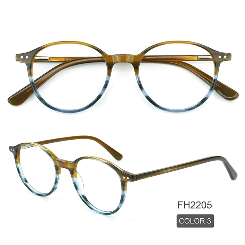 PH2205 most competitive 6 color round acetate optical frames spot goods eyeglasses