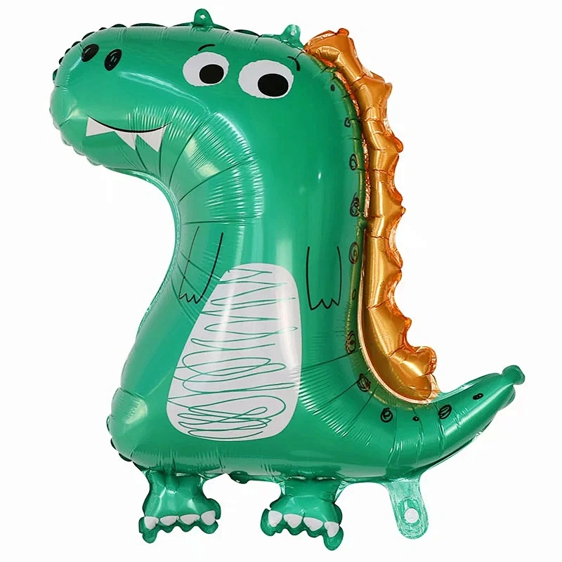 New green crown dinosaur aluminum film balloon jungle theme party decoration dinosaur aluminum film balloon layout