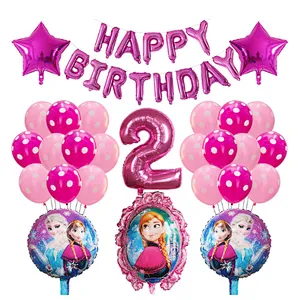 Frozen Party Latex Balloon Set Girl Kids 1 2 3 4 5 6 7 8 9 Birthday Party Decor Baby Shower Number Balloons Globos Supplies