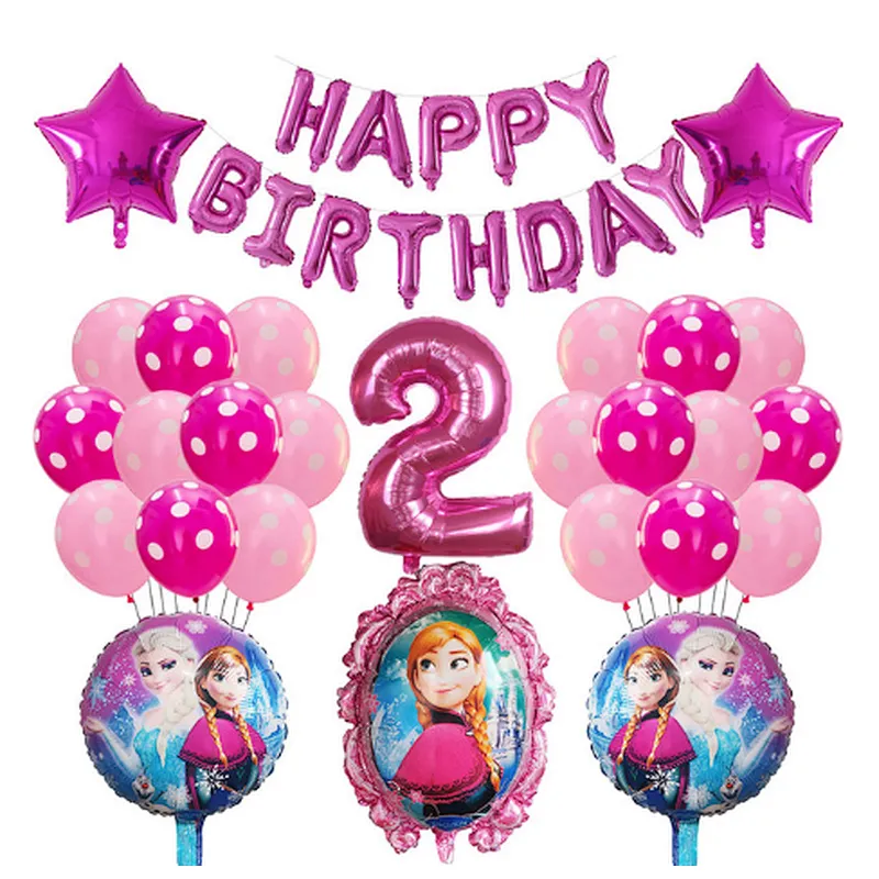 Frozen Party Latex Balloon Set Girl Kids 1 2 3 4 5 6 7 8 9 Birthday Party Decor Baby Shower Number Balloons Globos Supplies