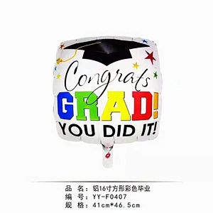 Hot Sale 18 Inch Square Shape Party Decoration Foil Balloon Graduation Balloons Manufactures