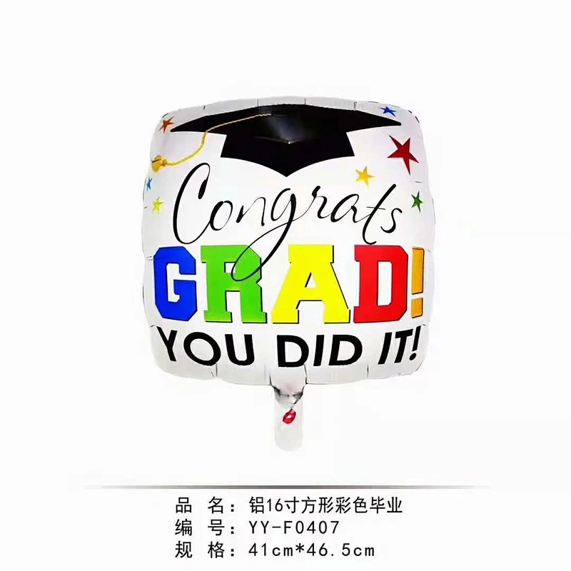 Hot Sale 18 Inch Square Shape Party Decoration Foil Balloon Graduation Balloons Manufactures