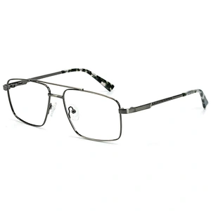 Black Retro metal optical frames double bridge men eyeglasses