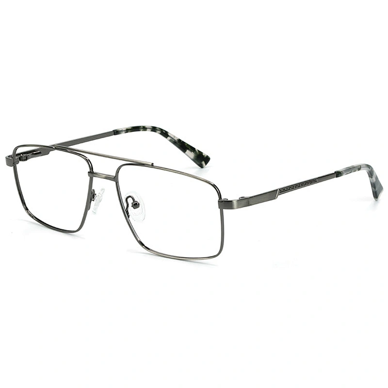 Black Retro metal optical frames double bridge men eyeglasses