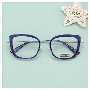 New fashion cat eye women acetate metal optical eyeglasses frames spectacles eyeglasses frames