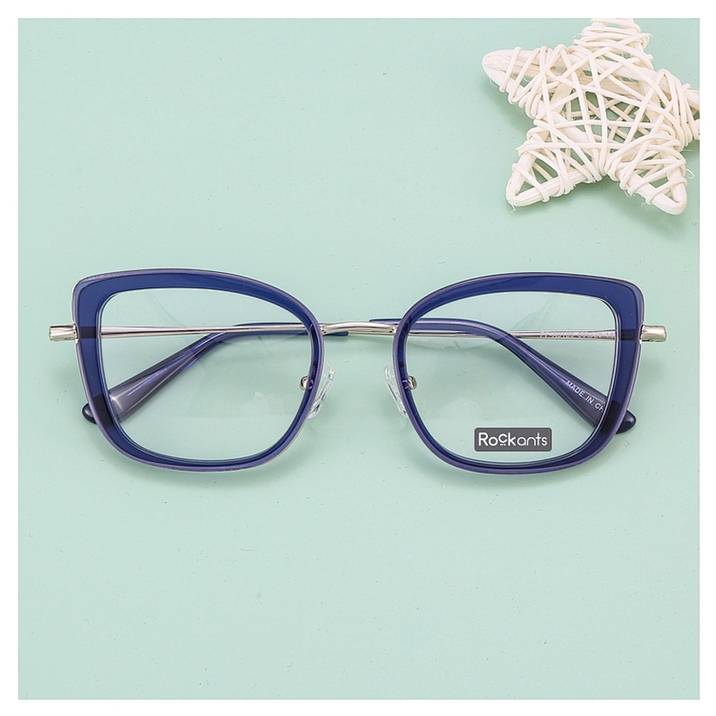 New fashion cat eye women acetate metal optical eyeglasses frames spectacles eyeglasses frames
