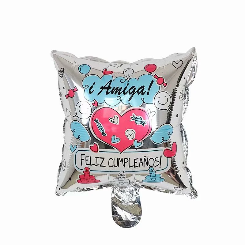 10 Inch Spanish Happy Birthday Foil Balloon FELIZ CUMPLEANOS Globos Birthday Party Decoration Foil Balloons