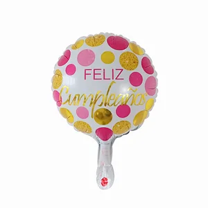 Multi-style 10 inch Spanish Happy Birthday Happy Day Feliz Cumpleanos Feliz Dia Foil Helium Balloons Birthday Party Decorations