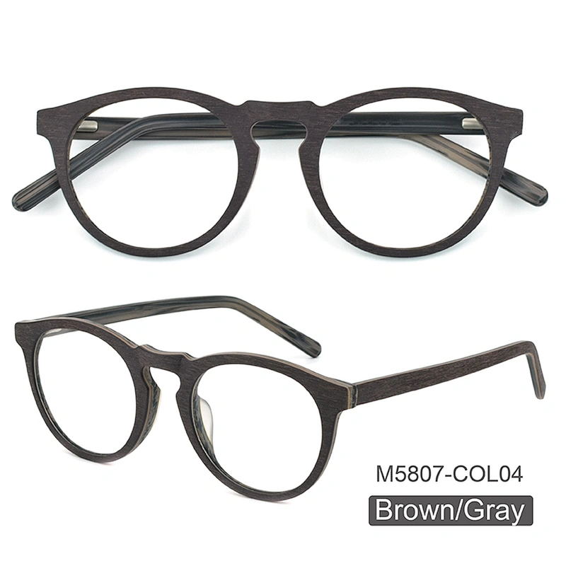 Prescription Eyeglasses Frames For Men and Women Wood Grain Optical Glasses Frame with Clear Lens