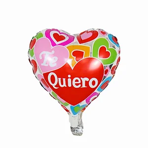 10 Inch Heart Shape Spanish Foil Balloons Wedding Party Valentine's Day Decoration Globos