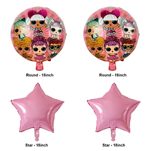 Amazon Surprise Doll Theme Set Aluminum Foil Balloon LOL Cartoon Shape Kids Toy Balloon Birthday Party Decoration