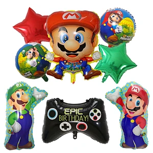 Wholesale cartoon character Mario foil balloon set for kids birthday party decoration Mario brother Hot sell