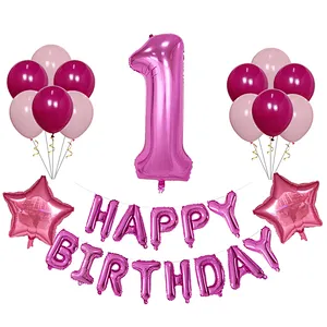 16 Inch Happy Birthday Balloon 18 Inch Star 30 Inch Number Foil Balloon Set