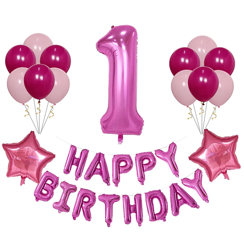 16 Inch Happy Birthday Balloon 18 Inch Star 30 Inch Number Foil Balloon Set