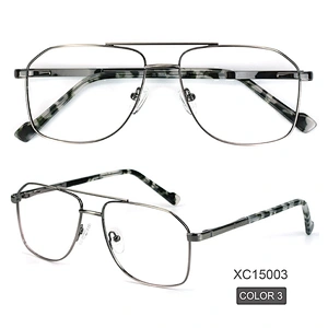 stylish cheap metal eyeglasses double bridge optical frames 2021