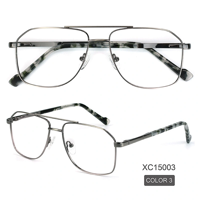 stylish cheap metal eyeglasses double bridge optical frames 2021