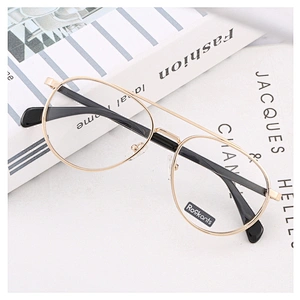 Hot selling classic round metal optical frame double bridge wide rim wire frames eyeglasses frames