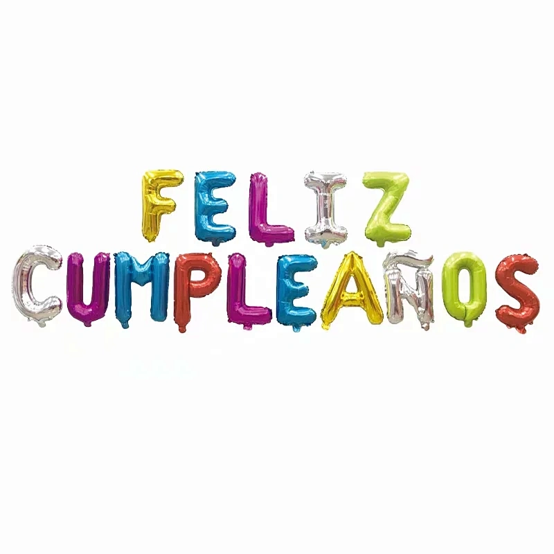 Wholesale Birthday Party Decoration Balloon Spanish Feliz Cumpleanos Letter Balloon Set