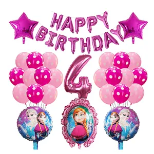 Frozen Party Latex Balloon Set Girl Kids 1 2 3 4 5 6 7 8 9 Birthday Party Decor Baby Shower Number Balloons Globos Supplies