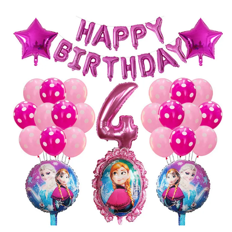 Frozen Party Latex Balloon Set Girl Kids 1 2 3 4 5 6 7 8 9 Birthday Party Decor Baby Shower Number Balloons Globos Supplies