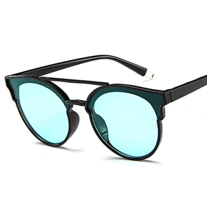 Amazon Popular Uv 400 Big Frame Double Bridges Thin Temple Womens Metal Sunglasses