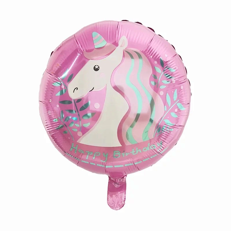 Hot Sale Birthday Party Decoration Balloon 18 Inch Round Shape Unicorn Foil Balloon