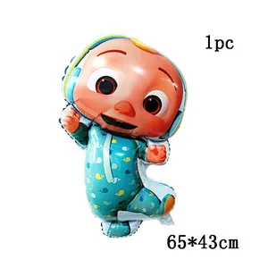 7Pcs Cocomelon Latex Balloon Foil Number Ballon Baby Shower Birthday Party Decoration Kids Early Education Cartoon Gift Supplies