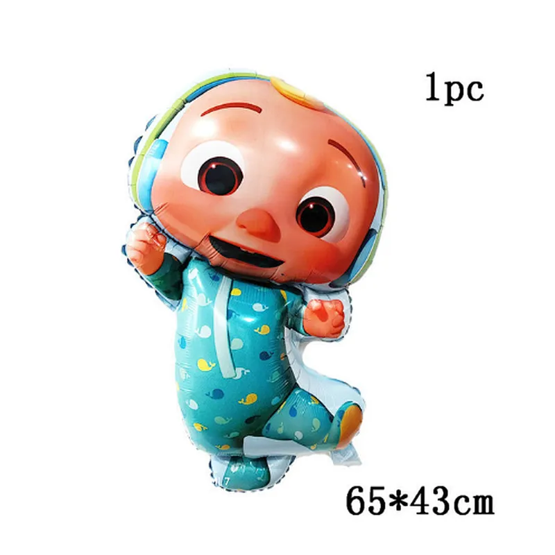 7Pcs Cocomelon Latex Balloon Foil Number Ballon Baby Shower Birthday Party Decoration Kids Early Education Cartoon Gift Supplies