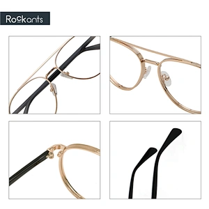 Hot selling classic round metal optical frame double bridge wide rim wire frames eyeglasses frames