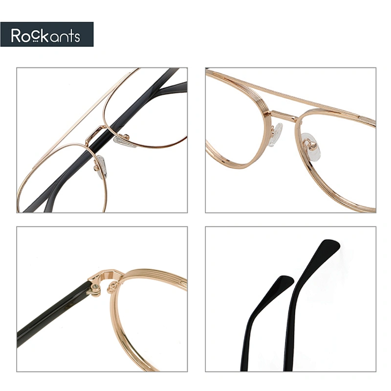 Hot selling classic round metal optical frame double bridge wide rim wire frames eyeglasses frames