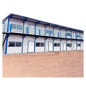 Casa prefabricada del marco de acero de la casa K del dormitorio del campo de trabajo de dos pisos