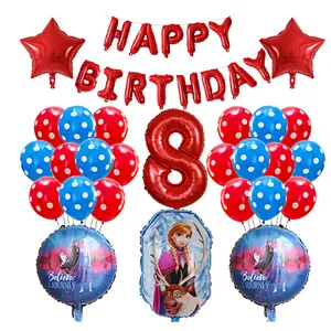 Frozen Party Latex Balloon Set Girl Kids 1 2 3 4 5 6 7 8 9 Birthday Party Decor Baby Shower Number Balloons Globos Supplies