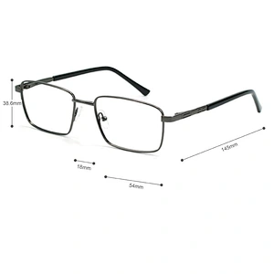 F85844 Fashion Design Men Retro Square Eyeglasses Full Rim Metal Optical Eyewear Frame