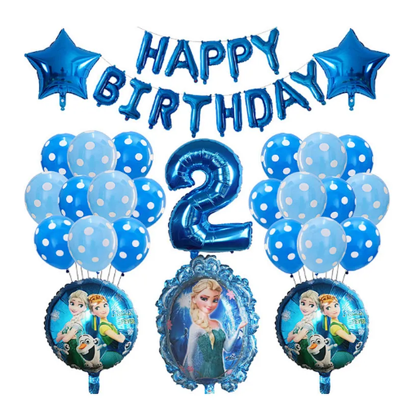 Frozen Party Latex Balloon Set Girl Kids 1 2 3 4 5 6 7 8 9 Birthday Party Decor Baby Shower Number Balloons Globos Supplies