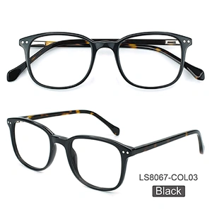 Classic black acetate optical frames with demi temple eyewear for men women