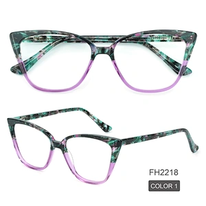 PH2218 Wholesale Custom Trend Optical Frame Eyeglasses River Acetate Cat Eye Glasses