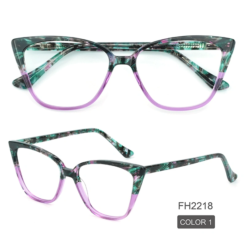 PH2218 Wholesale Custom Trend Optical Frame Eyeglasses River Acetate Cat Eye Glasses