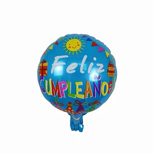 10 Inch Spanish Happy Birthday Foil Balloon FELIZ CUMPLEANOS Globos Birthday Party Decoration Foil Balloons