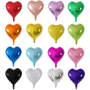 Multiple Color 18 inch Plain Pure Heart Shaped Foil Helium Balloons Birthday Party Decorations
