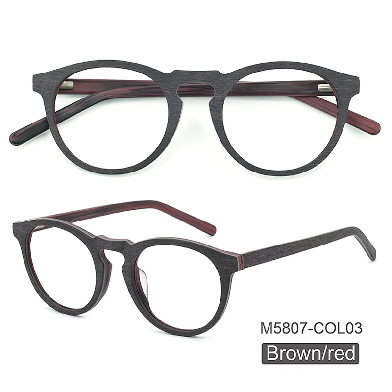 Prescription Eyeglasses Frames For Men and Women Wood Grain Optical Glasses Frame with Clear Lens
