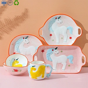 Cartoon ceramic tableware for children