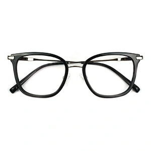 Innovative transparent acetate metal glasses frames square style eyeglassses frames optical blue light blocking glasses