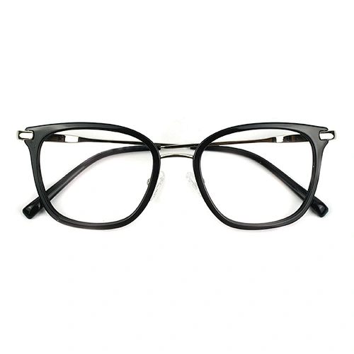 Innovative transparent acetate metal glasses frames square style eyeglassses frames optical blue light blocking glasses