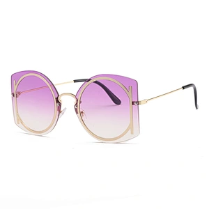Hot unisex new brand designs sunglass fashion small square sun shades trendy rimless sunglasses women