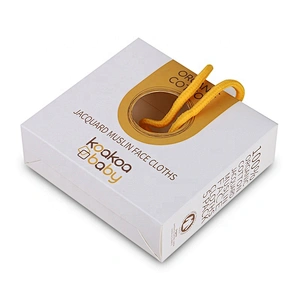 foldable transparent window box towel packaging design with handles