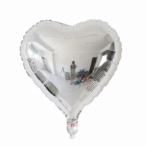 Multiple Color 18 inch Plain Pure Heart Shaped Foil Helium Balloons Birthday Party Decorations