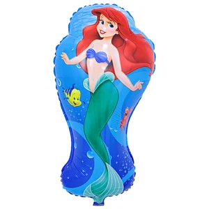 Cartoon Mermaid Foil Balloon Happy Birthday Balloons for Little Princess Baby Girl Birthday Party Decor
