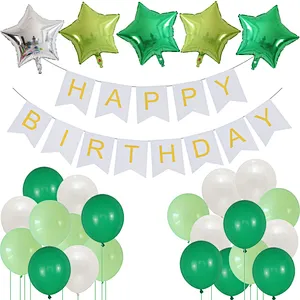Happy Birthday Flag Banner Star Foil Balloon Set Birthday Baby Shower Party Decoration Globos